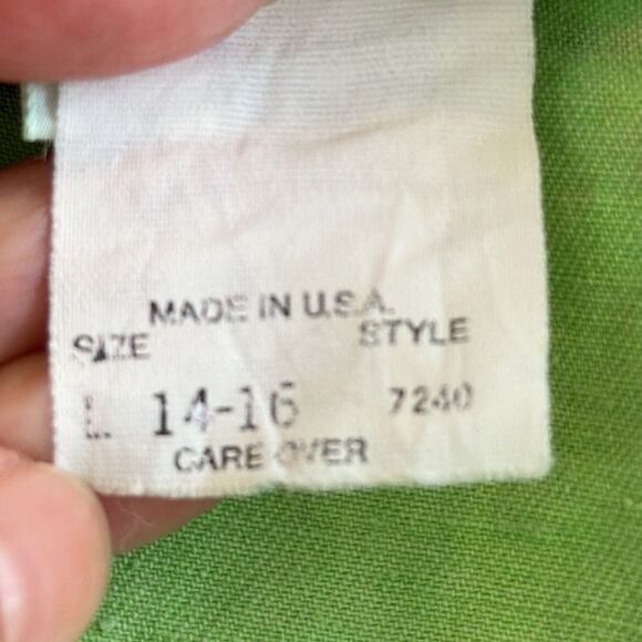 Vintage 80s/90s Credentials brand green & black patterned cotton vest - Picture 8 of 9